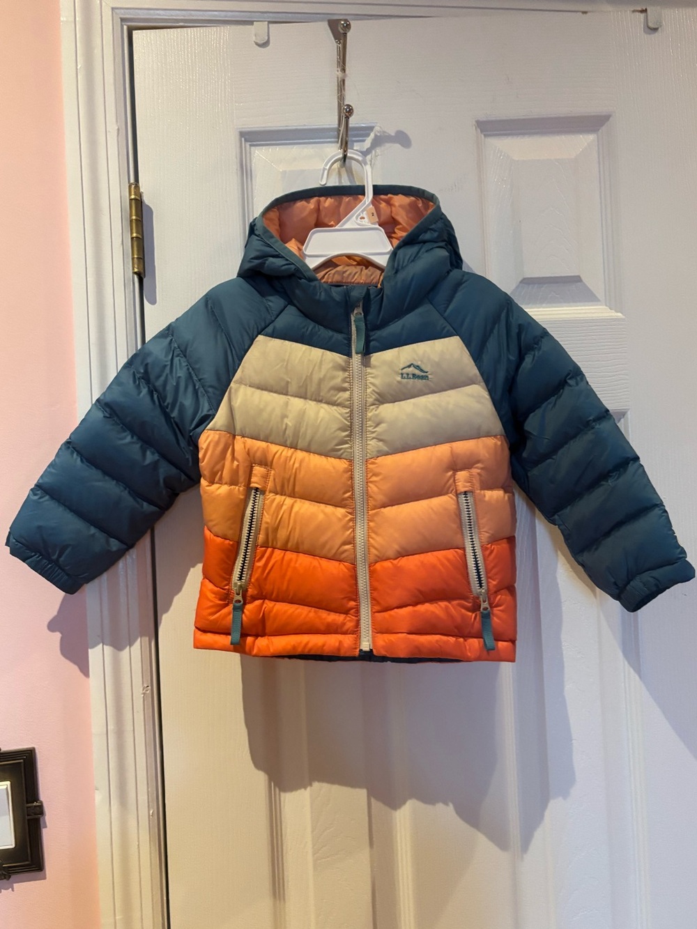 L.L. BEAN Toddlers' Bean's Down Jacket, Colorblock size 2T